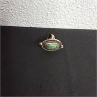 LARGE STERLING TURQUOISE RING