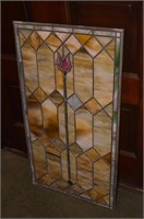 Early Stained Glass Panel  20x36" Some Damage