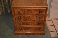 Unique 4 Drawer Chest w/ Glass Top