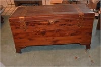 Vintage Copper Strapped Cedar Chest **