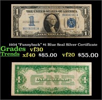 1934 "Funnyback" $1 Blue Seal Silver Certificate G