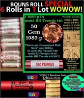 THIS AUCTION ONLY! BU Shotgun Lincoln 1c roll, 198