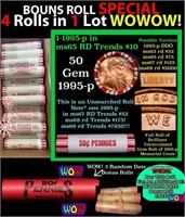 THIS AUCTION ONLY! BU Shotgun Lincoln 1c roll, 199