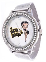 Betty Boop Nostalgia Qtz. Watch Silver Flex Band