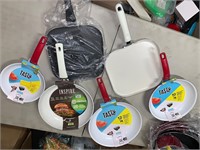 LOT OF 6 FRYING PANS