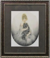 BLONDE & KITTY GICLEE BY LOUIS ICART