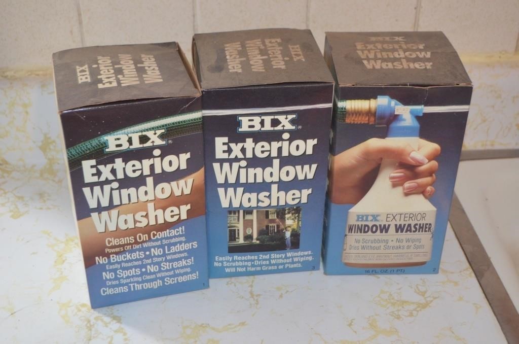 3 Boxes of BIX Exterior Window Cleaner