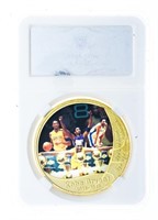 KOBE BRYANT 2008 MVP 24kt Gold Overlay Medallion