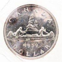 Canada 1959 Silver Dollar PL65 ICCS