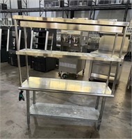 Lowboy Stainless table w Dual Overshelf