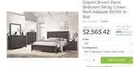 CM6700 Grayish Brown 4 Piece King Bedroom Set