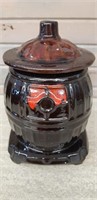 Clay pottery pot belly stove cookie jar