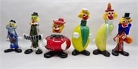 Group of Art Glass Clowns-Several Murano