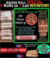 THIS AUCTION ONLY! BU Shotgun Lincoln 1c roll, 200