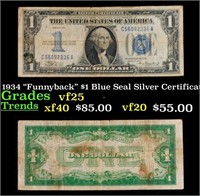 1934 "Funnyback" $1 Blue Seal Silver Certificate G