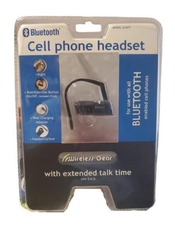 NEW - Wireless Gear Cell Phone Head Set -Bluetooth