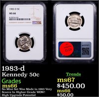 NGC 1983-d Kennedy Half Dollar 50c Graded ms66 By