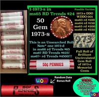 THIS AUCTION ONLY! BU Shotgun Lincoln 1c roll, 197