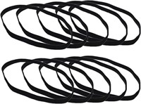 10Pcs Anti-Slip Thin Elastic Black Sports Headband