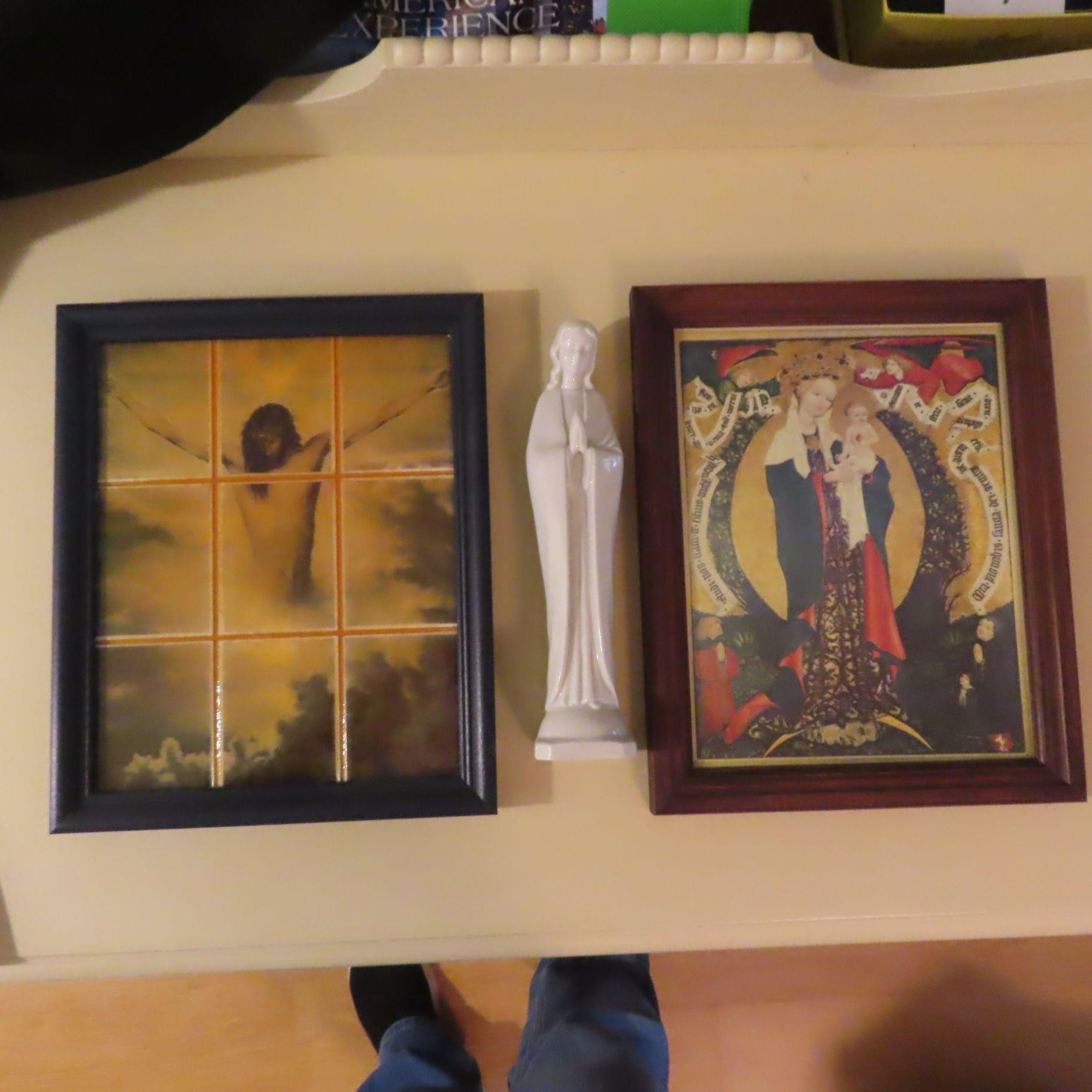 (3) Religious Items, Largest is 9"x11", no ship