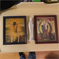 (3) Religious Items, Largest is 9"x11", no ship