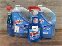 2 gallons windex & windex spray bottles