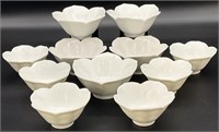 11pc Porcelain Lotus Bowls