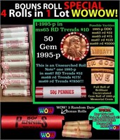 THIS AUCTION ONLY! BU Shotgun Lincoln 1c roll, 199