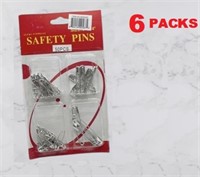 NEW - 300 Safety Pins- 6 PACKS-50 EACH