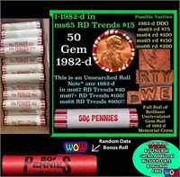 THIS AUCTION ONLY! BU Shotgun Lincoln 1c roll, 198