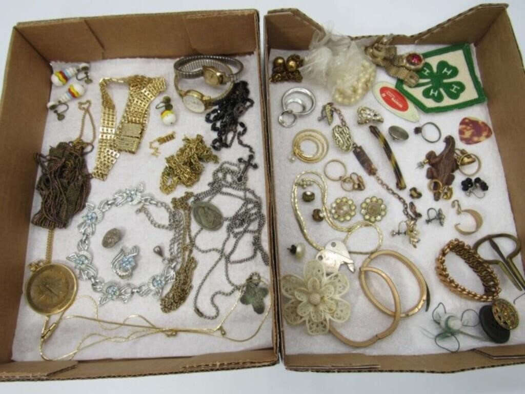 2 BOXES OF MISC. JEWELRY: