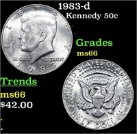 1983-d Kennedy Half Dollar 50c Grades GEM+ Unc