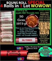 THIS AUCTION ONLY! BU Shotgun Lincoln 1c roll, 197