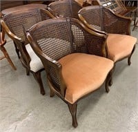 Set Of (4) Mid Century French Arm Chairs