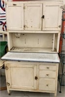 Primitive White Painted Hoosier Style Kitchn