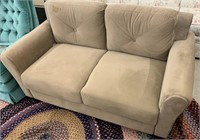 Brown Upholstered Love Seat