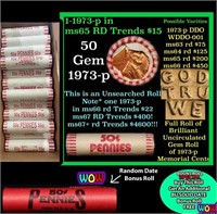 THIS AUCTION ONLY! BU Shotgun Lincoln 1c roll, 197