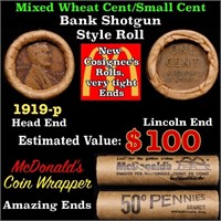 Lincoln Wheat Cent 1c Mixed Roll Orig Brandt McDon