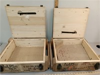 X2  empty wooden ammo crates