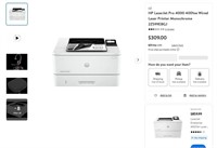A477  HP LaserJet Pro 4001ne Printer