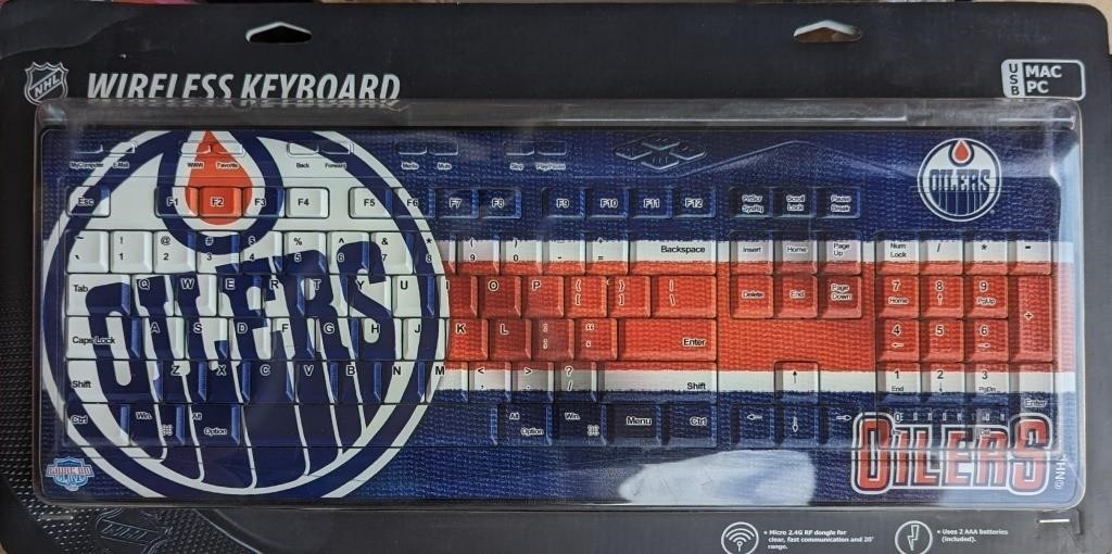 NEW Sealed Box Wireless Keyboard NHL Oilers