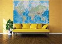 NEW-Modern World Map 55x39.4in with FREE