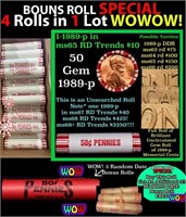 THIS AUCTION ONLY! BU Shotgun Lincoln 1c roll, 198