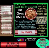 THIS AUCTION ONLY! BU Shotgun Lincoln 1c roll, 197