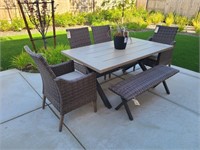 6PC OUTDOOR TABLE & SEATING