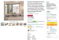 G649  Keonjinn Gold Bathroom Mirror Metal Frame