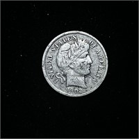 1902 NICE DETAIL SILVER BARBER DIME 10C COIN