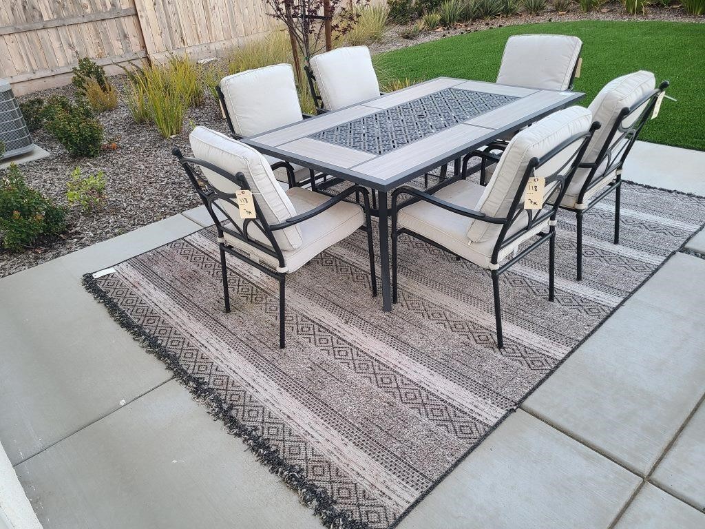 7PC OUTDOOR PATIO TABLE & CHAIRS