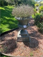 Large 3 Piece Cast Iron Outdoor Urn w/ Plant