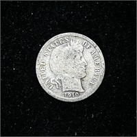1910 90% SILVER BARBER DIME 10C COIN